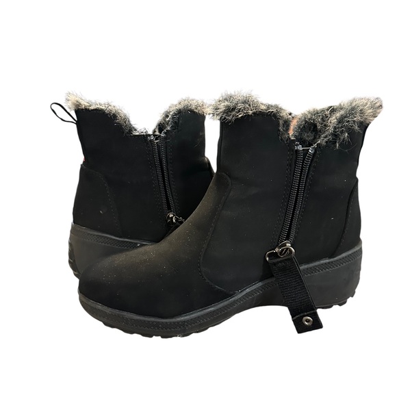 Khombu Lindsay Women’s All Weather Black Suede Leather Winter Boots Sz 6.5 - Picture 1 of 5